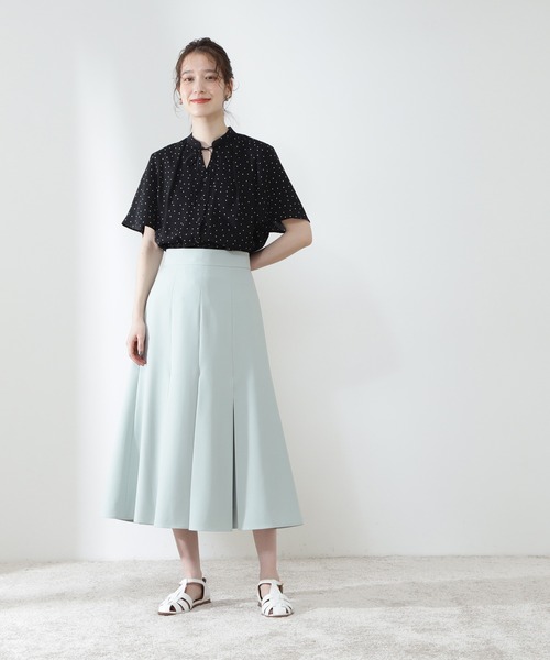 N.（N. Natural Beauty Basic）（エヌエヌナチュラルビューティーベーシック）の「タックフレアスカート（スカート・レディース・ライトグリーン/イエロー/ベージュ・MEDIUM）」の10枚目の写真