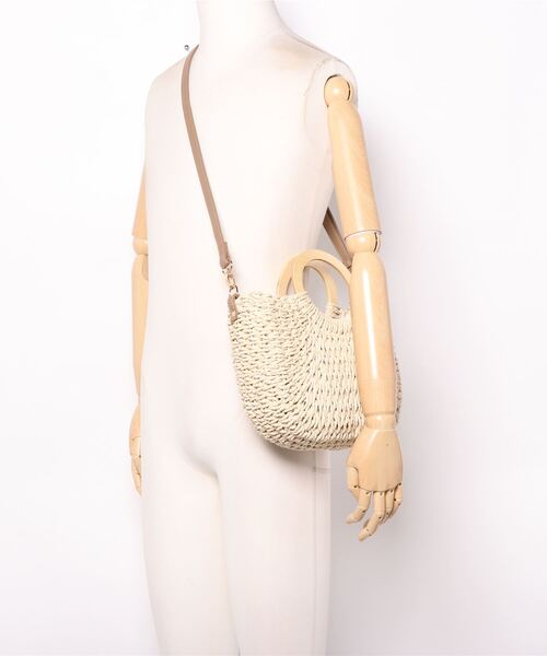 Honeys（ハニーズ）の「雑材ラウンドＢａｇ（ショルダーバッグ・レディース・ブラウン/アイボリー/ベージュ・FREE）」の4枚目の写真