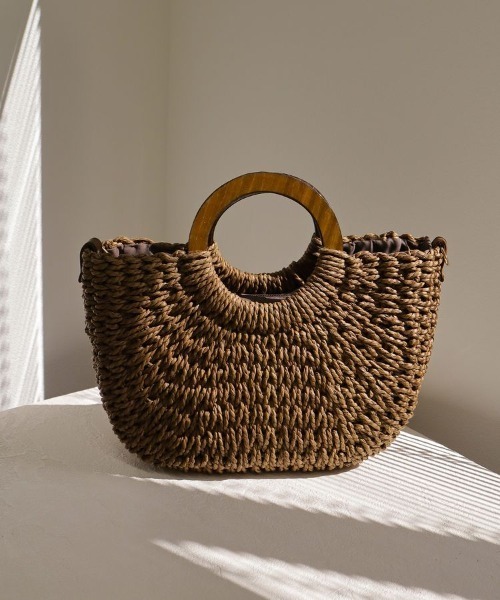 Honeys（ハニーズ）の「雑材ラウンドＢａｇ（ショルダーバッグ・レディース・ブラウン/アイボリー/ベージュ・FREE）」の3枚目の写真