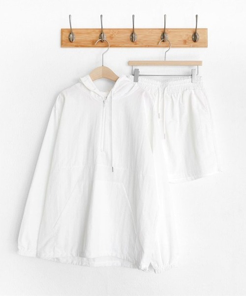 LAFFMO(ラフモ)の「2set ナイロンハーフジップジャケット&ショートパンツ セットアップ(セットアップ・レディース・ホワイト/ブラック/グレー・FREE)」の19枚目の写真