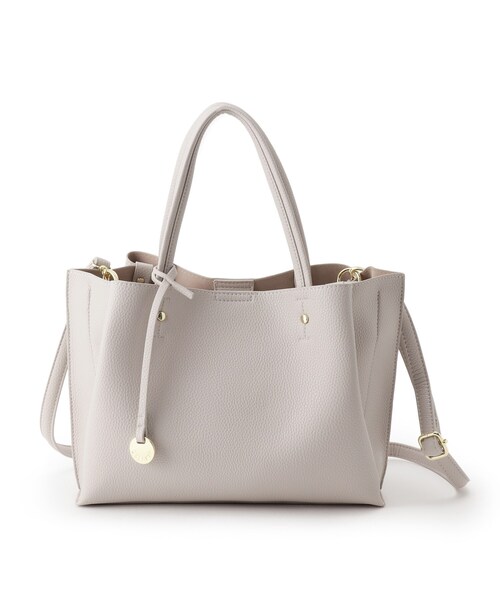 DRESKIP(ドレスキップ)の「◆【軽量】あおりポケット2WAYト-ト(ショルダーバッグ・レディース・グレー/ダークグリーン/アイボリー・00)」の3枚目の写真