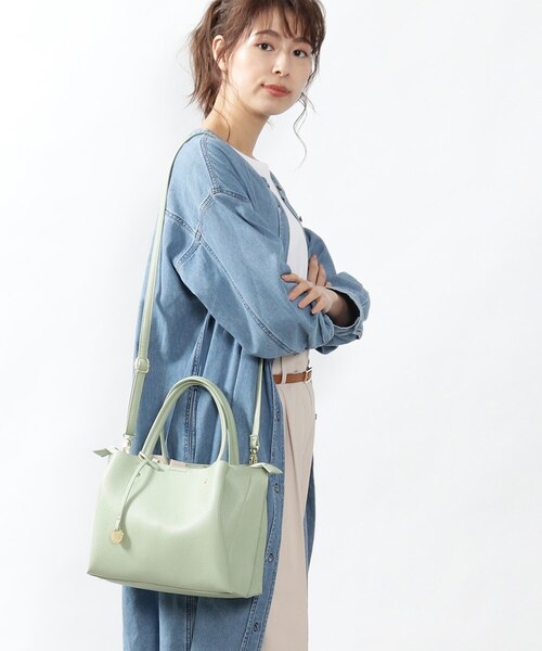 DRESKIP(ドレスキップ)の「◆【軽量】あおりポケット2WAYト-ト(ショルダーバッグ・レディース・グレー/ダークグリーン/アイボリー・00)」の9枚目の写真