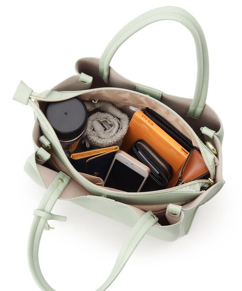 DRESKIP(ドレスキップ)の「◆【軽量】あおりポケット2WAYト-ト(ショルダーバッグ・レディース・グレー/ダークグリーン/アイボリー・00)」の6枚目の写真