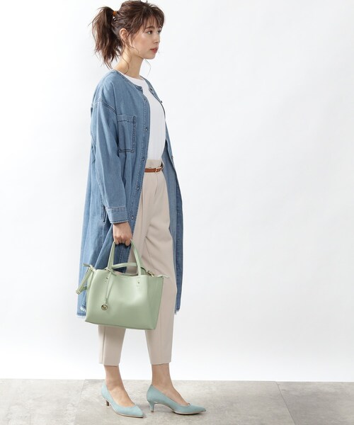 DRESKIP(ドレスキップ)の「◆【軽量】あおりポケット2WAYト-ト(ショルダーバッグ・レディース・グレー/ダークグリーン/アイボリー・00)」の5枚目の写真