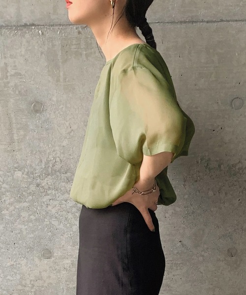 select MOCA by son(セレクトモカバイソン)の「【定番】オーバーシア―トップス(シャツ/ブラウス・レディース・ブラック/オリーブ/ライトブラウン/ライトベージュ/スモークピンク・FREE/SMALL)」の21枚目の写真