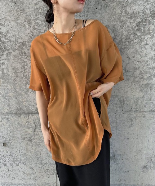 select MOCA by son（セレクトモカバイソン）の「オーバーシア―トップス（シャツ/ブラウス・レディース・ブラック/オリーブ/ライトブラウン/ライトベージュ/スモークピンク・FREE/SMALL）」の18枚目の写真