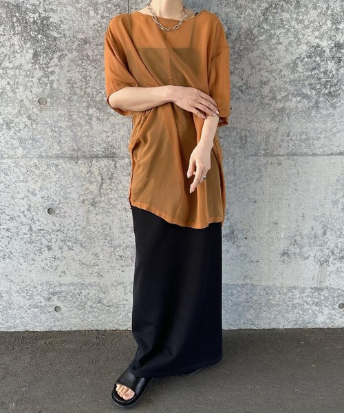 select MOCA by son（セレクトモカバイソン）の「オーバーシア―トップス（シャツ/ブラウス・レディース・ブラック/オリーブ/ライトブラウン/ライトベージュ/スモークピンク・FREE/SMALL）」の20枚目の写真