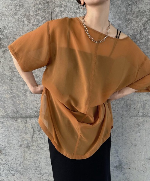 select MOCA by son（セレクトモカバイソン）の「オーバーシア―トップス（シャツ/ブラウス・レディース・ブラック/オリーブ/ライトブラウン/ライトベージュ/スモークピンク・FREE/SMALL）」の15枚目の写真