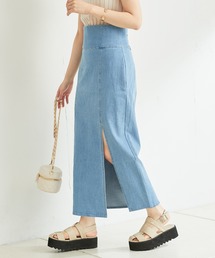 ストレッチデニムタイトロングスカート