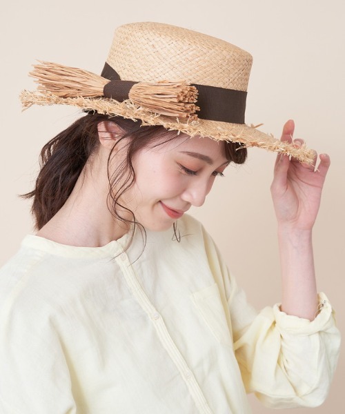 Santelli Francesca（サンテッリフランチェスカ）の「【Santelli Francesca】ハット（ハット・レディース・ベージュ・FREE）」の4枚目の写真