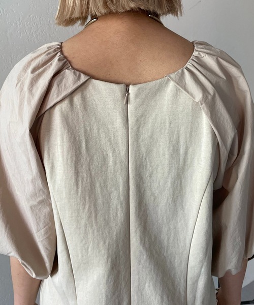 CAPRICIEUX LE'MAGE(カプリシューレマージュ)の「異素材パフワンピース(ワンピース・レディース・ブラック/ライトベージュ・FREE/S)」の20枚目の写真