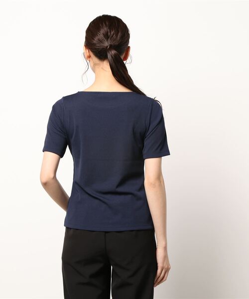 Cheek(チーク)の「半袖テレコインナーTシャツ(Tシャツ/カットソー・レディース・ネイビー/オフホワイト/イエロー/ミント・MEDIUM)」の6枚目の写真