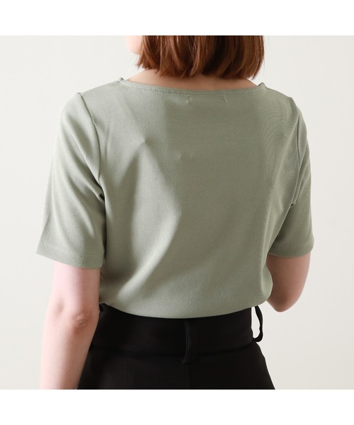 Cheek(チーク)の「半袖テレコインナーTシャツ(Tシャツ/カットソー・レディース・ネイビー/オフホワイト/イエロー/ミント・MEDIUM)」の18枚目の写真