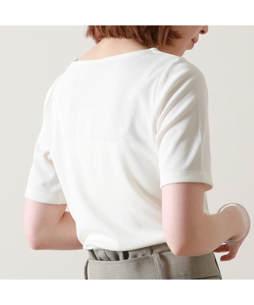 Cheek(チーク)の「半袖テレコインナーTシャツ(Tシャツ/カットソー・レディース・ネイビー/オフホワイト/イエロー/ミント・MEDIUM)」の13枚目の写真