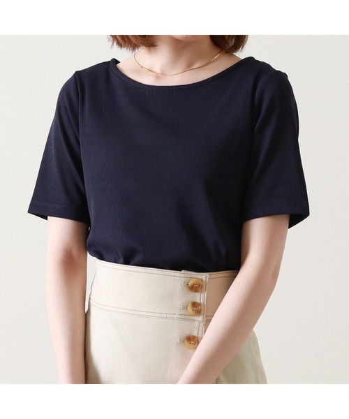 Cheek(チーク)の「半袖テレコインナーTシャツ(Tシャツ/カットソー・レディース・ネイビー/オフホワイト/イエロー/ミント・MEDIUM)」の21枚目の写真