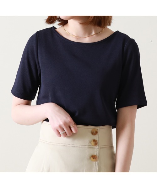 Cheek(チーク)の「半袖テレコインナーTシャツ(Tシャツ/カットソー・レディース・ネイビー/オフホワイト/イエロー/ミント・MEDIUM)」の22枚目の写真
