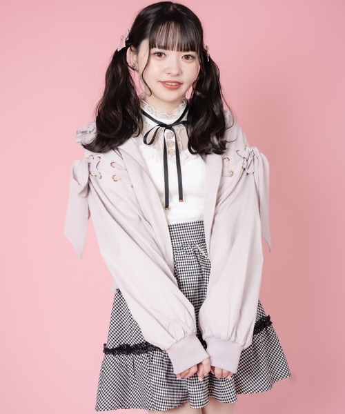 ROJITA（ロジータ）の「フード付きレースアップショルダーブルゾン 