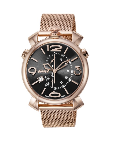 GaGa MILANO(ガガミラノ)の「GaGa MILANO/ガガミラノ THINCHRONO46MM 腕時計 509802BR-NEW メンズ(アナログ腕時計・メンズ・ピンクゴールド・FREE)」の1枚目の写真
