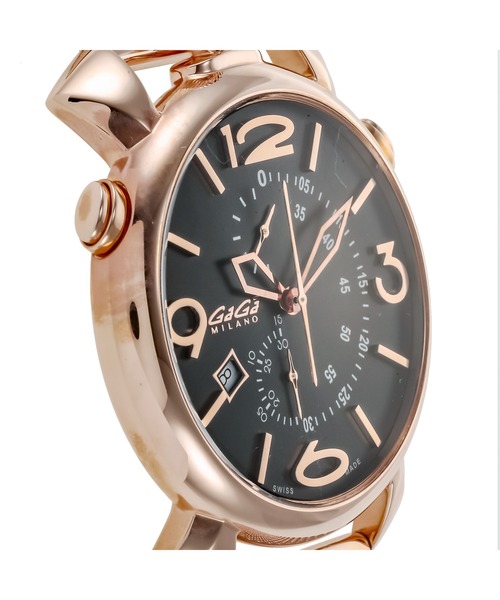 GaGa MILANO(ガガミラノ)の「GaGa MILANO/ガガミラノ THINCHRONO46MM 腕時計 509802BR-NEW メンズ(アナログ腕時計・メンズ・ピンクゴールド・FREE)」の4枚目の写真