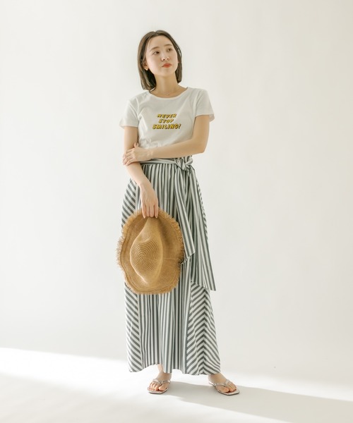 mystic（ミスティック）の「SMILING チビTシャツ（Tシャツ/カットソー・レディース・ブラック/ネイビー/オフホワイト・FREE）」の9枚目の写真