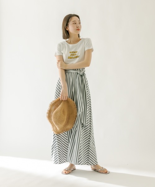 mystic（ミスティック）の「SMILING チビTシャツ（Tシャツ/カットソー・レディース・ブラック/ネイビー/オフホワイト・FREE）」の11枚目の写真