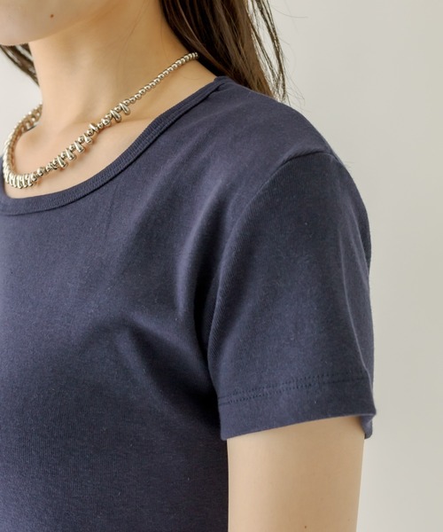 mystic（ミスティック）の「SMILING チビTシャツ（Tシャツ/カットソー・レディース・ブラック/ネイビー/オフホワイト・FREE）」の22枚目の写真