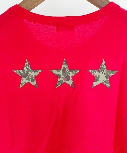 NESTA(ネスタ)の「迷彩柄スターポイントグラフィックT(Tシャツ/カットソー・キッズ・ブラック/レッド・150/130/140/120)」の8枚目の写真