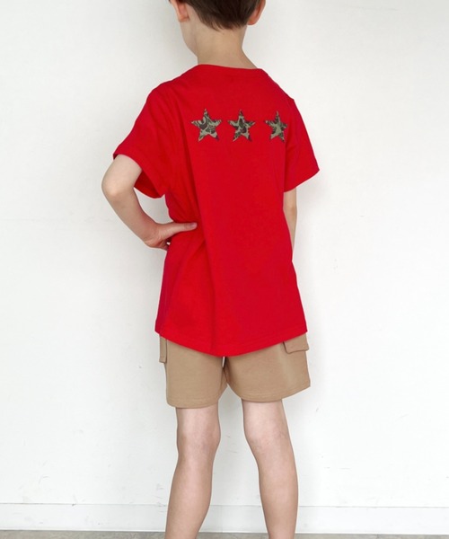 NESTA(ネスタ)の「迷彩柄スターポイントグラフィックT(Tシャツ/カットソー・キッズ・ブラック/レッド・150/130/140/120)」の12枚目の写真