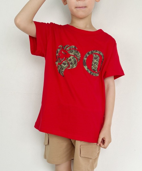 NESTA(ネスタ)の「迷彩柄スターポイントグラフィックT(Tシャツ/カットソー・キッズ・ブラック/レッド・150/130/140/120)」の9枚目の写真