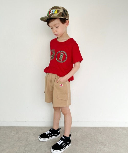 NESTA(ネスタ)の「迷彩柄スターポイントグラフィックT(Tシャツ/カットソー・キッズ・ブラック/レッド・150/130/140/120)」の14枚目の写真