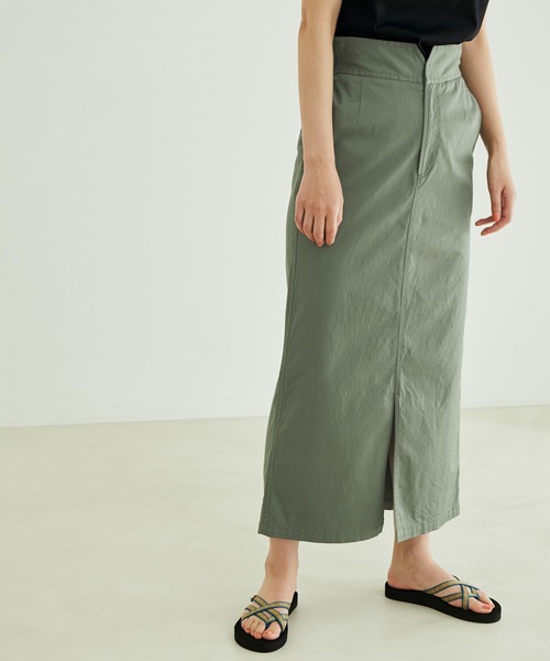 SALON adam et rope'（サロン アダム エ ロペ）の「【洗える】ストレッチフロントスリットタイトスカート（スカート・レディース・ブラック/キャメル/カーキ・M/S）」の3枚目の写真