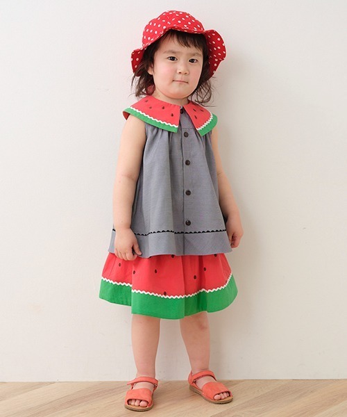 baby cheer（ベイビーチアー）の「スイカスカート（スカート・キッズ・レッド・80-90cm/110cm/100cm/120cm）」の9枚目の写真
