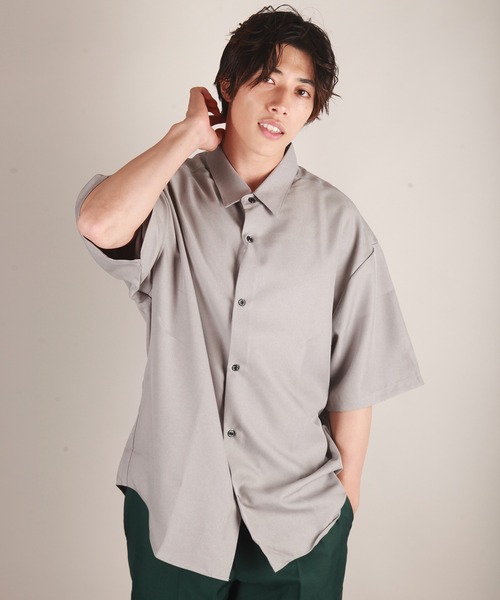 WESTSEA(ウエストシー)の「日本製 Reflax とろみシャツ ルーズシルエット半袖シャツ(シャツ/ブラウス・メンズ・ブラック/パープル/グリーン/ホワイト/ブルー/グレー/イエロー・M/L)」の15枚目の写真