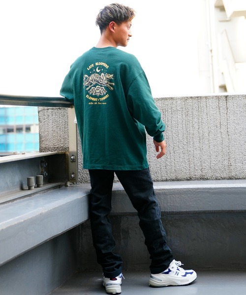 ELEMENT(エレメント)の「ELEMENT/エレメント×TINBER! コラボモデル ビッグシルエット バックプリントロンT BC022-056(Tシャツ/カットソー・メンズ・グリーン/ブラック/ホワイト・XL/M/L)」の4枚目の写真