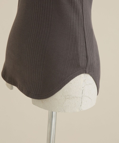 CASA FLINE（カーサフライン）の「casa fline/ランダムリブ変形タンクトップス（タンクトップ・レディース・チャコール/ホワイト/オレンジ・FREE）」の8枚目の写真