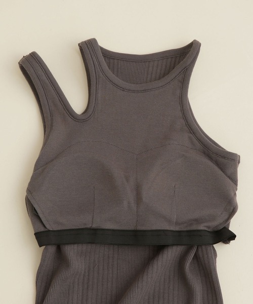 CASA FLINE（カーサフライン）の「casa fline/ランダムリブ変形タンクトップス（タンクトップ・レディース・チャコール/ホワイト/オレンジ・FREE）」の9枚目の写真