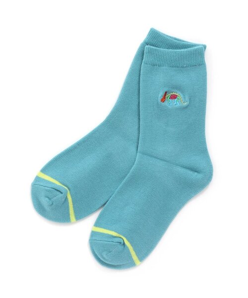 Ampersand（アンパサンド）の「ダイナソーソックス（ソックス/靴下・キッズ・ブラック/カーキ/ターコイズブルー・12/15 /18/21）」の3枚目の写真