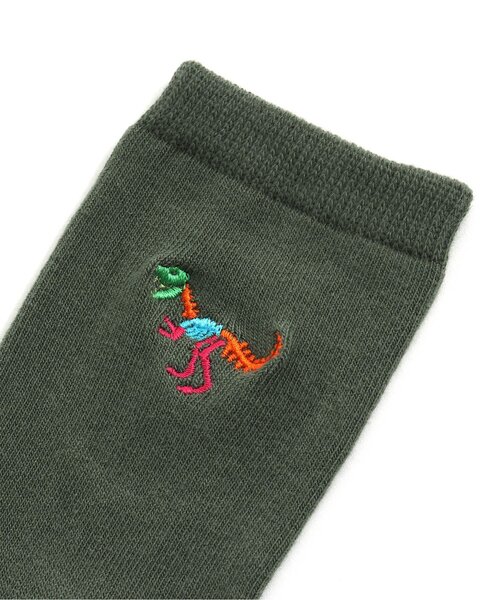 Ampersand（アンパサンド）の「ダイナソーソックス（ソックス/靴下・キッズ・ブラック/カーキ/ターコイズブルー・12/15 /18/21）」の8枚目の写真