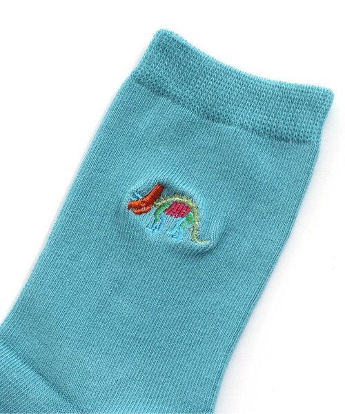 Ampersand（アンパサンド）の「ダイナソーソックス（ソックス/靴下・キッズ・ブラック/カーキ/ターコイズブルー・12/15 /18/21）」の7枚目の写真
