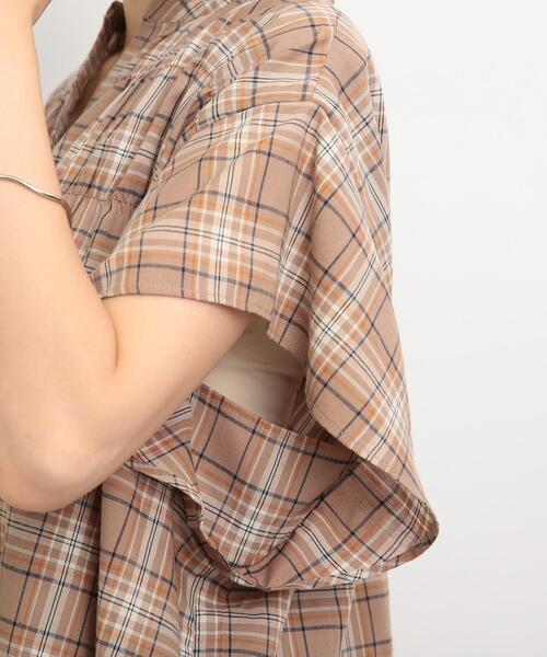 SHOO・LA・RUE（シューラルー）の「◆シャーリングチェック柄シャツブラウス（シャツ/ブラウス・レディース・ホワイト系その他2/グリーン系その他3/ベージュ系その他2・02/03）」の8枚目の写真