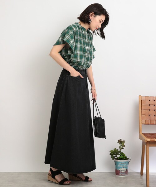 SHOO・LA・RUE（シューラルー）の「◆シャーリングチェック柄シャツブラウス（シャツ/ブラウス・レディース・ホワイト系その他2/グリーン系その他3/ベージュ系その他2・02/03）」の22枚目の写真