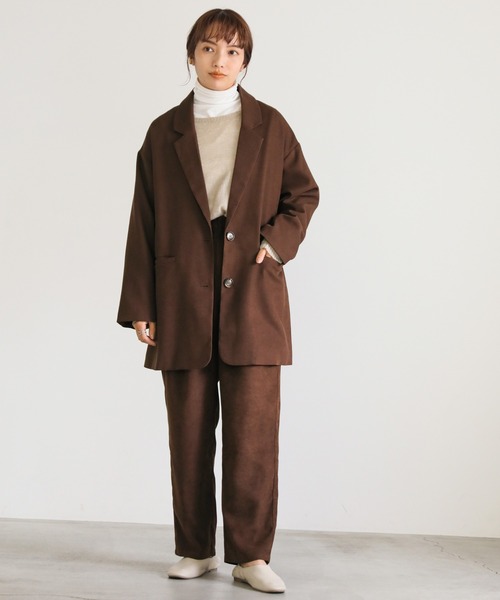 select MOCA(セレクトモカ)の「ピーチスキンタックパンツ(スラックス・レディース・ブラウン/アイボリー/ブラック・SMALL/MEDIUM)」の4枚目の写真