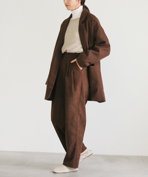 select MOCA(セレクトモカ)の「ピーチスキンタックパンツ(スラックス・レディース・ブラウン/アイボリー/ブラック・SMALL/MEDIUM)」の6枚目の写真