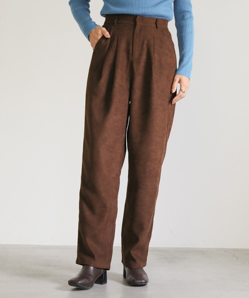 select MOCA(セレクトモカ)の「ピーチスキンタックパンツ(スラックス・レディース・ブラウン/アイボリー/ブラック・SMALL/MEDIUM)」の9枚目の写真