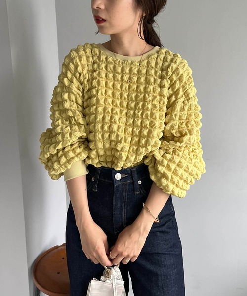 CAPRICIEUX LE'MAGE（カプリシューレマージュ）の「ぽこぽこプルオーバー（シャツ/ブラウス・レディース・ホワイト/ブラック/イエロー・FREE）」の17枚目の写真