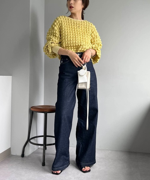 CAPRICIEUX LE'MAGE（カプリシューレマージュ）の「ぽこぽこプルオーバー（シャツ/ブラウス・レディース・ホワイト/ブラック/イエロー・FREE）」の13枚目の写真