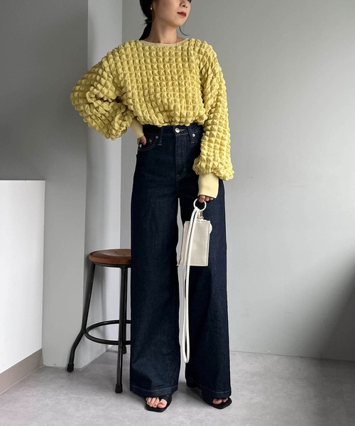 CAPRICIEUX LE'MAGE（カプリシューレマージュ）の「ぽこぽこプルオーバー（シャツ/ブラウス・レディース・ホワイト/ブラック/イエロー・FREE）」の22枚目の写真