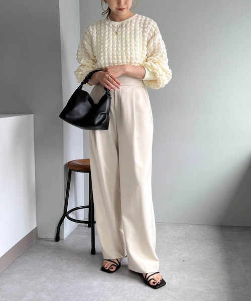 CAPRICIEUX LE'MAGE（カプリシューレマージュ）の「ぽこぽこプルオーバー（シャツ/ブラウス・レディース・ホワイト/ブラック/イエロー・FREE）」の19枚目の写真