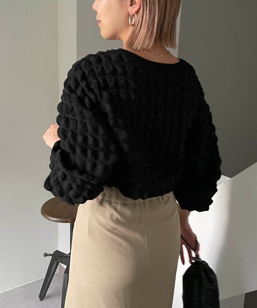 CAPRICIEUX LE'MAGE（カプリシューレマージュ）の「ぽこぽこプルオーバー（シャツ/ブラウス・レディース・ホワイト/ブラック/イエロー・FREE）」の11枚目の写真