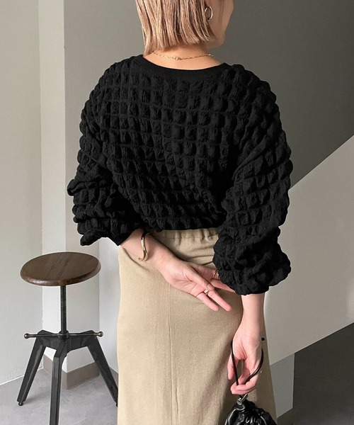 CAPRICIEUX LE'MAGE（カプリシューレマージュ）の「ぽこぽこプルオーバー（シャツ/ブラウス・レディース・ホワイト/ブラック/イエロー・FREE）」の15枚目の写真